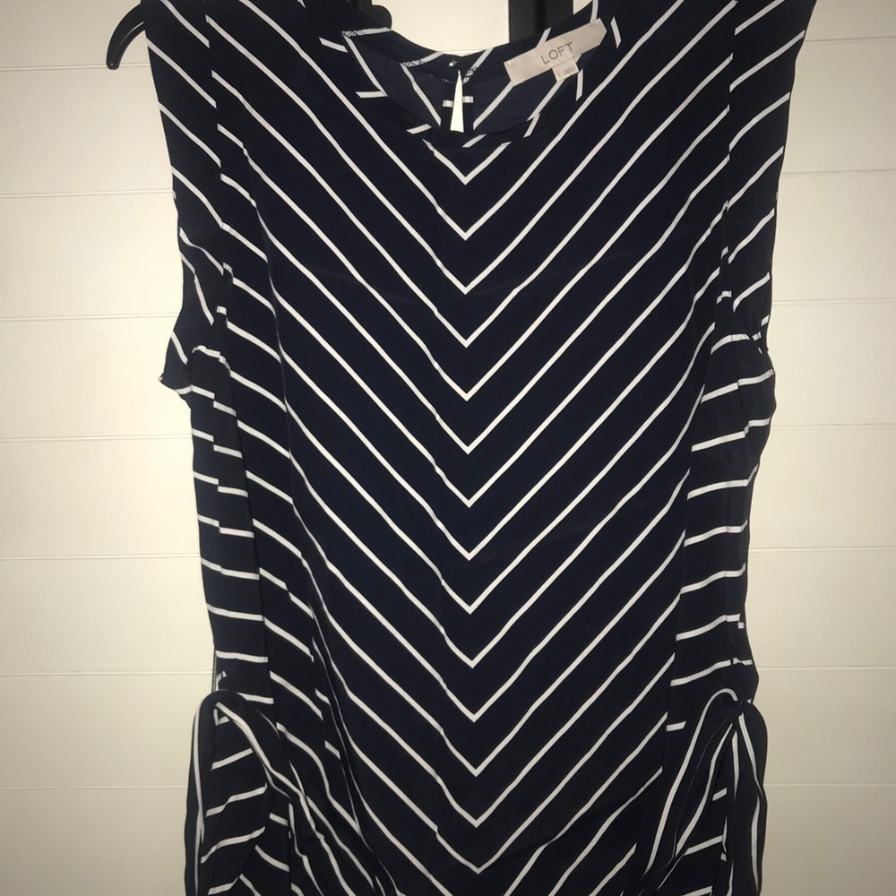 Stripped cap sleeve blouse